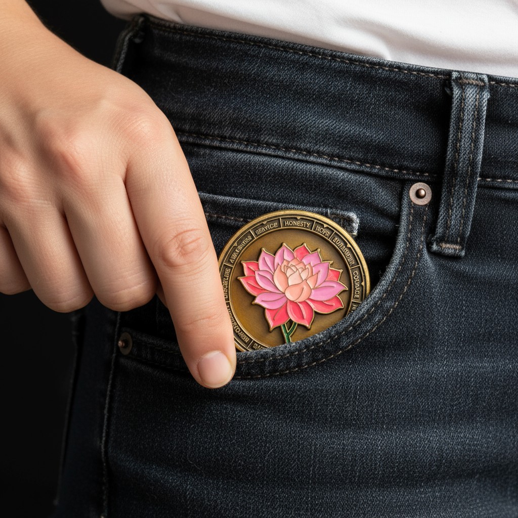 Lotus coin in pocket