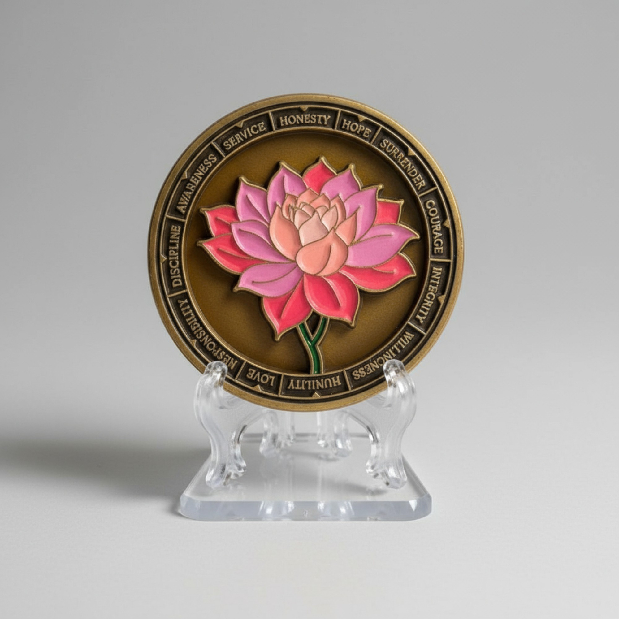 Bliss & Beam Lotus coin close up