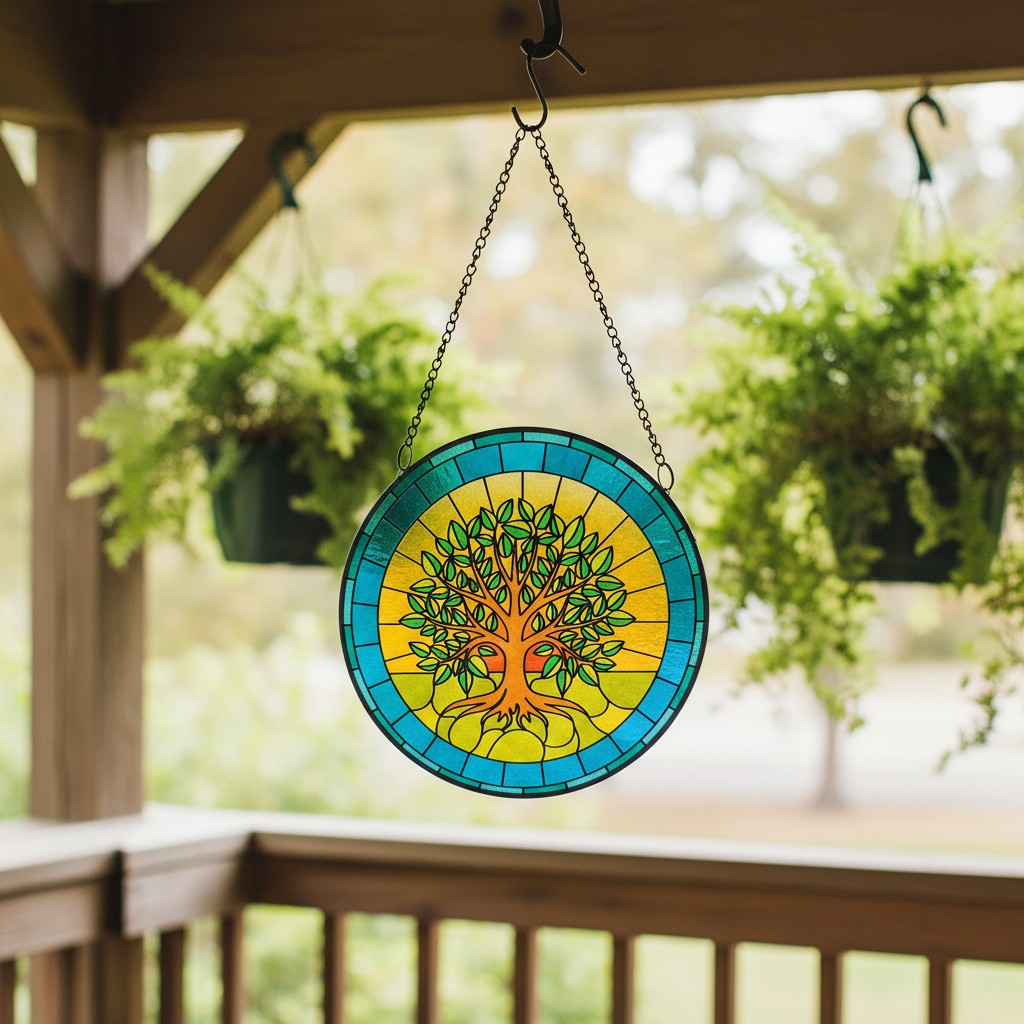 Bliss & Beam Tree of Life Stained Glass Suncatcher